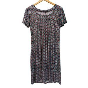 Women's Light Blue & Orange Pleated Dress in Small